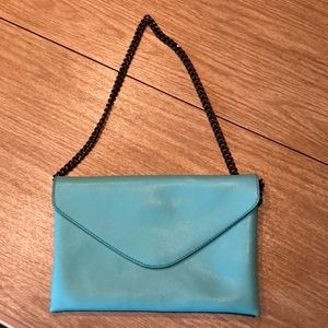 LIKE NEW J.CREW turquoise two-in-one clutch!